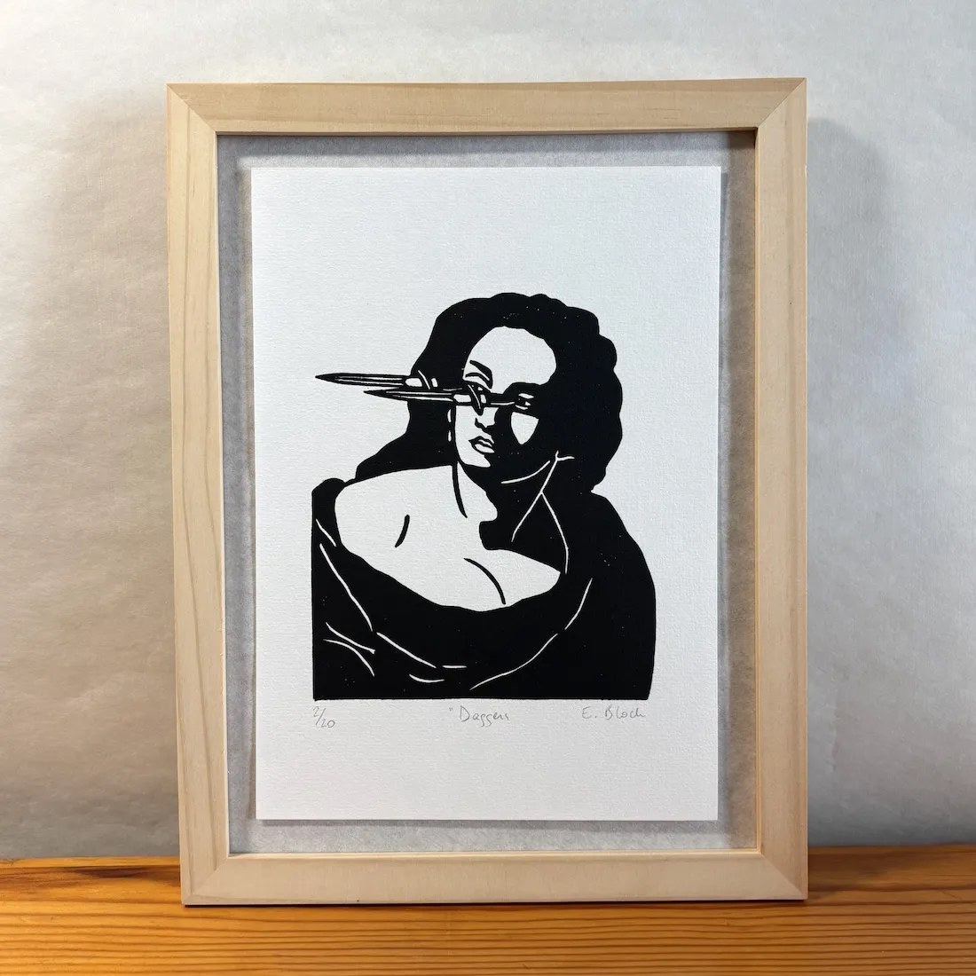 Daggers, linogravure originale numérotée, format A5 1